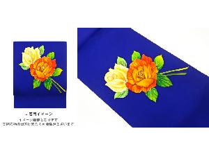 塩瀬金彩手描き薔薇模様名古屋帯